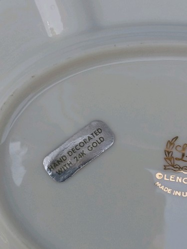 LENOX AEGEAN ASHTRAY w SCALLOP PATTERN & 24KT GOLD TRIM - Picture 9 of 12