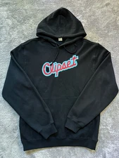 LA Clipset OG Script Logo Hoodie Black Sz M Kawhi Harden Clippers Intuit