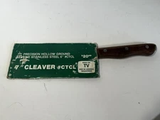 7” Meat Cleaver Knife Precision Hollow NOS Fine Stainless Steel “As Seen On TV”