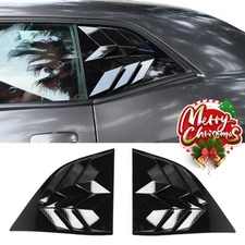 Side Rear Window Scoop Vent Louvers Cover Quarter For Dodge Challenger 10+ Black