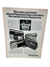 1974 Panasonic Tape Recorder Print Ad RQ RS Models FM AM Radio Vintage Promo