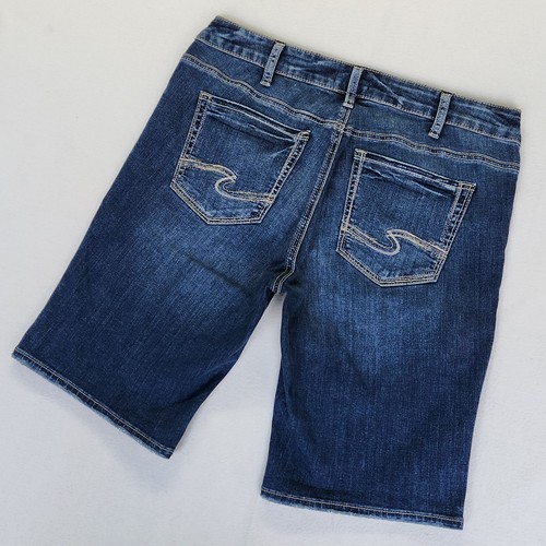 Silver Jeans Suki Bermuda Selvedge Shorts Women’s 14 Distressed Cuffed Denim - Bild 3 von 15