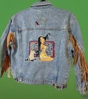Vintage 90s Disney Store Denim🩵 Jean Jacket Pocahontas Girls L 10/12 SeeFringe