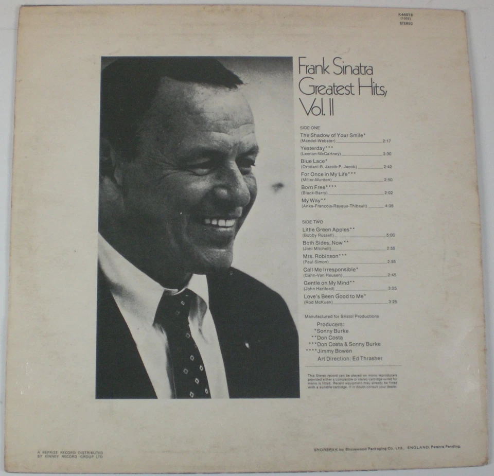 Frank Sinatra – Greatest Hits, Vol. II - Vinyl LP Compilation Pop Vocal - Image 2 of 4