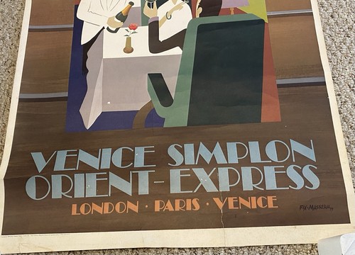 Original Vintage Venice Simplon Orient Express Poster by Fix-Masseau. 1980’s - Picture 5 of 13
