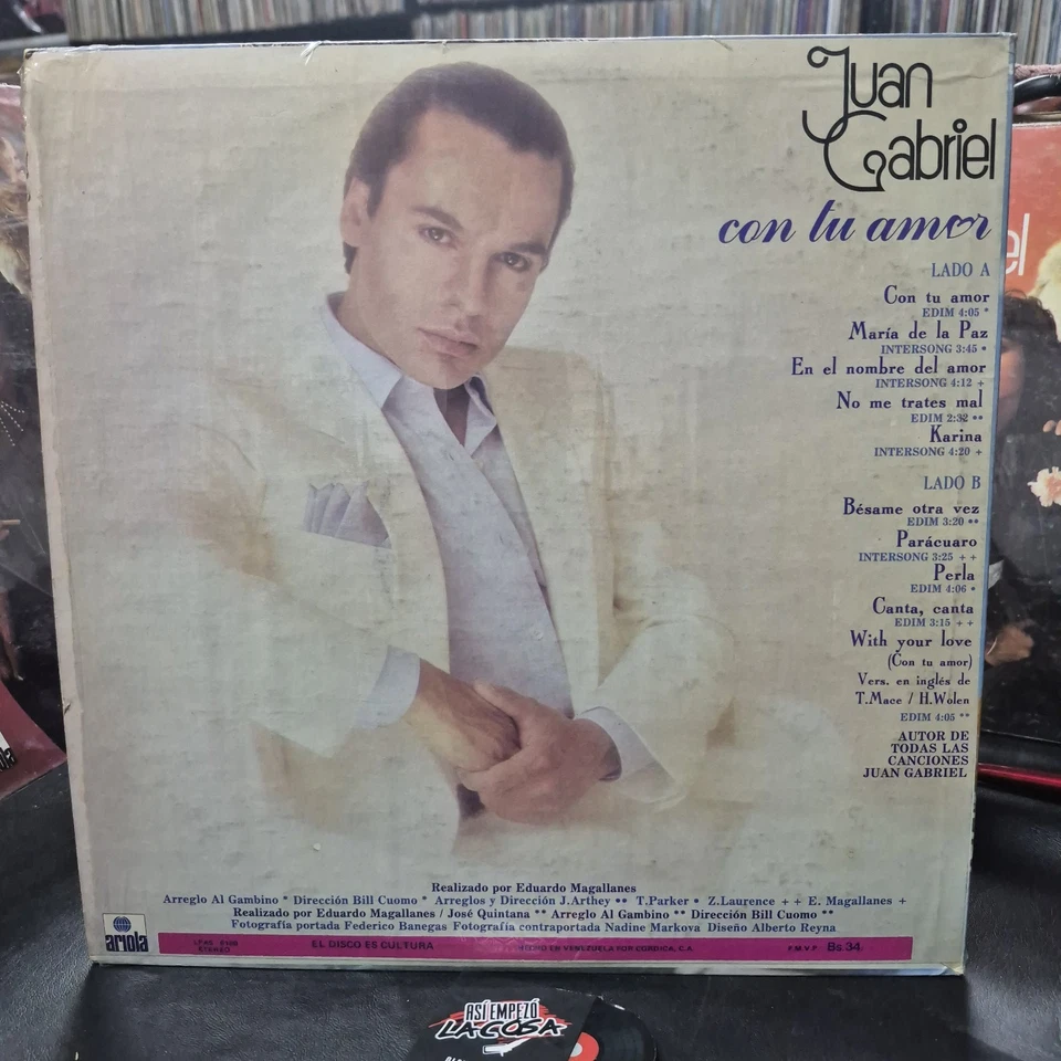 Juan Gabriel – Con Tu Amor - Latin, Rock, Pop, Ballad, 1992 José José, Piero - Image 2 of 4