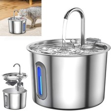 2026 Cat Water Fountain for Drinking, 2.2L Stainless Steel Cat Fountain Faucet