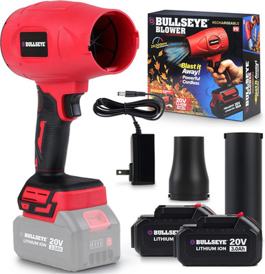 Bullseye Blower   Cordless Leaf Blower, Handheld Turbo Jet with 2 Batteries, 20V