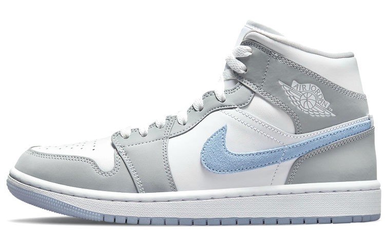 Size 9 - Air Jordan 1 Mid Wolf Grey Aluminum W for sale online | eBay