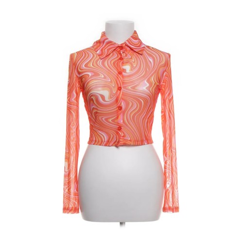 Shein, Crop Top, Größe: 34, Rot/Mehrfarbig, Elasthan/Polyester, Zebra, Mesh #vD1