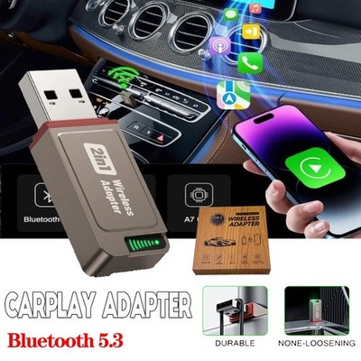 2 in 1CarPlay Adapter For Phone USB Auto Wireless Wireless Dongle Plug＆Play NEW