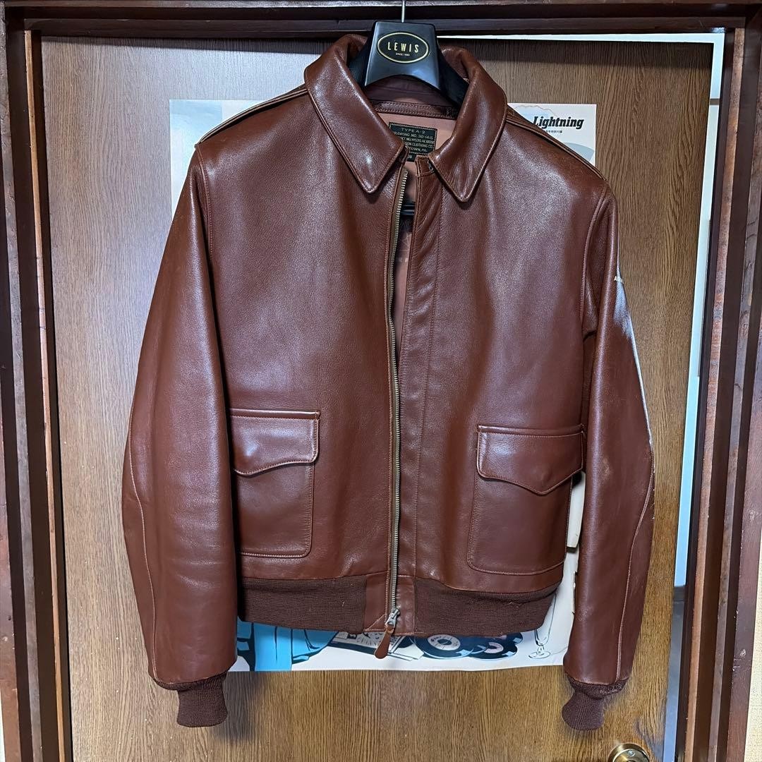 Buzz Rickson's A-2 Flight Jacket Brown Leather Si… - image 1