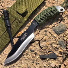 7"" Full Tang Survival Hunting Knives with Fire Starter Stainless Steel Knife Ca