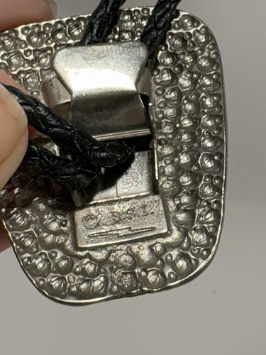 Vintage Montana Silversmiths SSI USA Silver Bolo Tie w/ Turquoise Red Coral - Picture 8 of 8