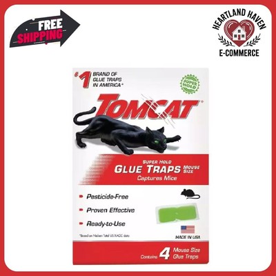 Tomcat Super Hold Glue Traps Mouse Size, Contains 4 Traps - Captures Mice..