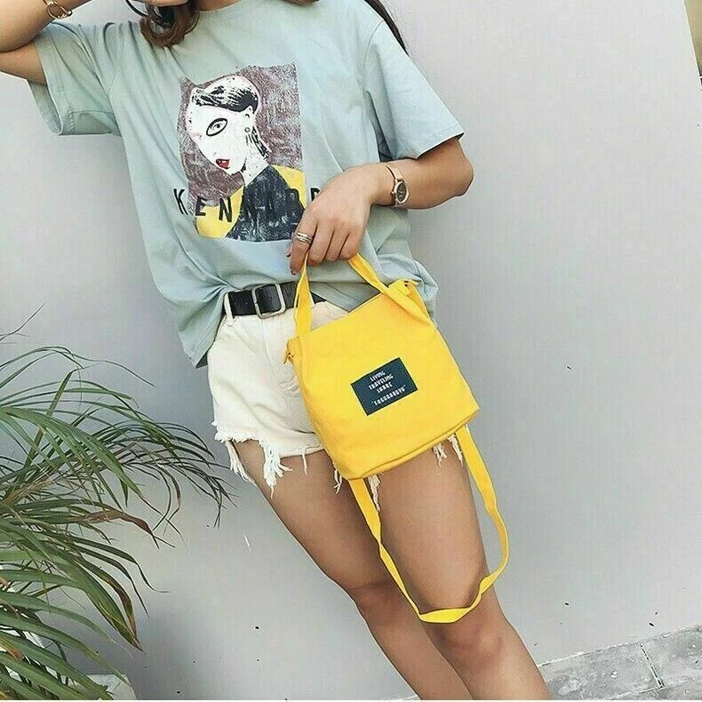 Damen Leinen Handtasche Schulter Messenger Umhängetasche Tragetaschen NR9 - Bild 4 von 4