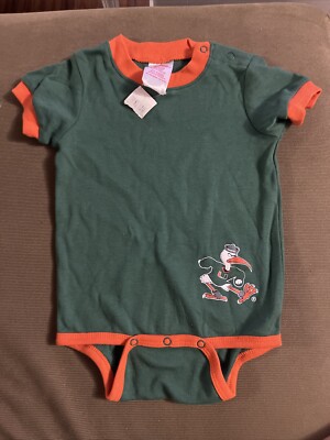 NWT U MIAMI BODYSUIT KID ATHLETE One Piece Baby Bodysuit GREEN ORANGE