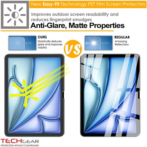 2x TECHGEAR MATTE Anti-Glare Screen Protectors for Apple iPad Air 13" 2025 2024 - Picture 3 of 6