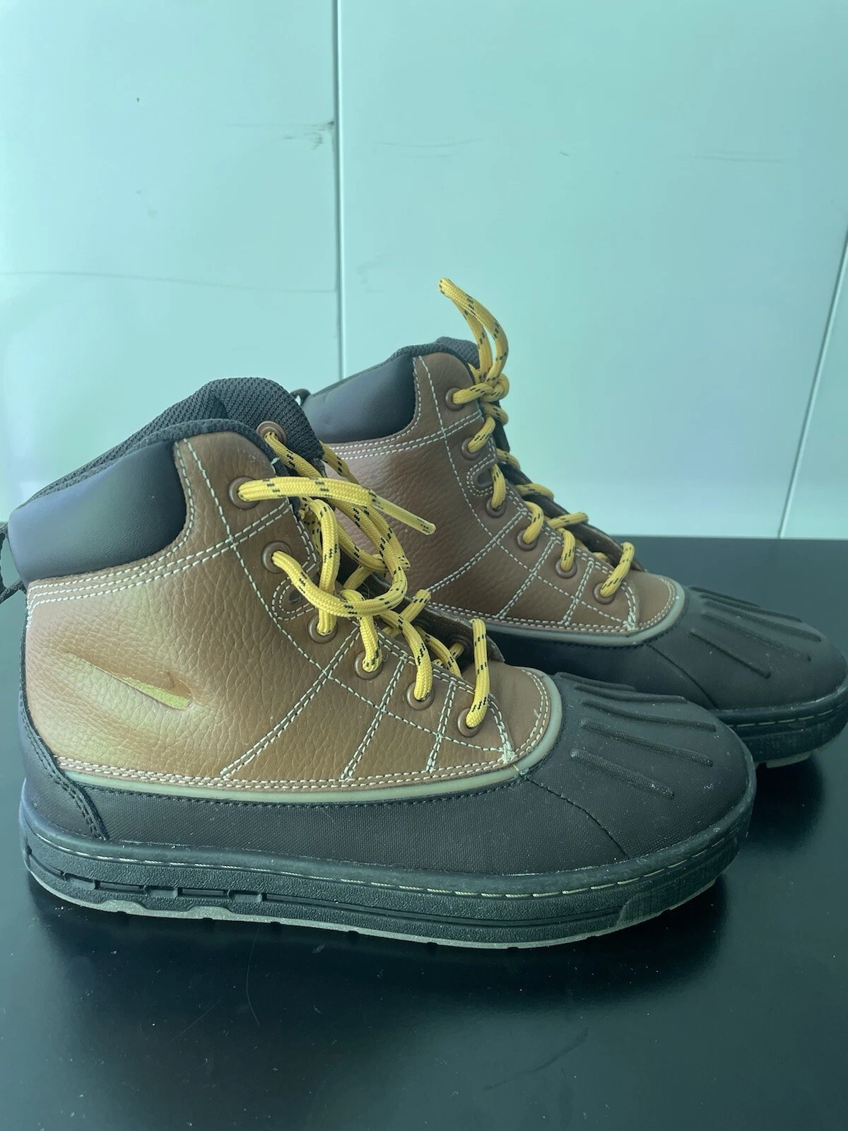 VTG NIKE ACG Woodside Kid's Tan Brown Duck Boots Unisex Size 3 Y 415079-200 NEW