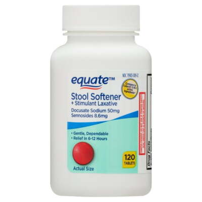 Equate Stool Softener Plus Stimulant Laxative Tablets for Constipation, 120 Coun