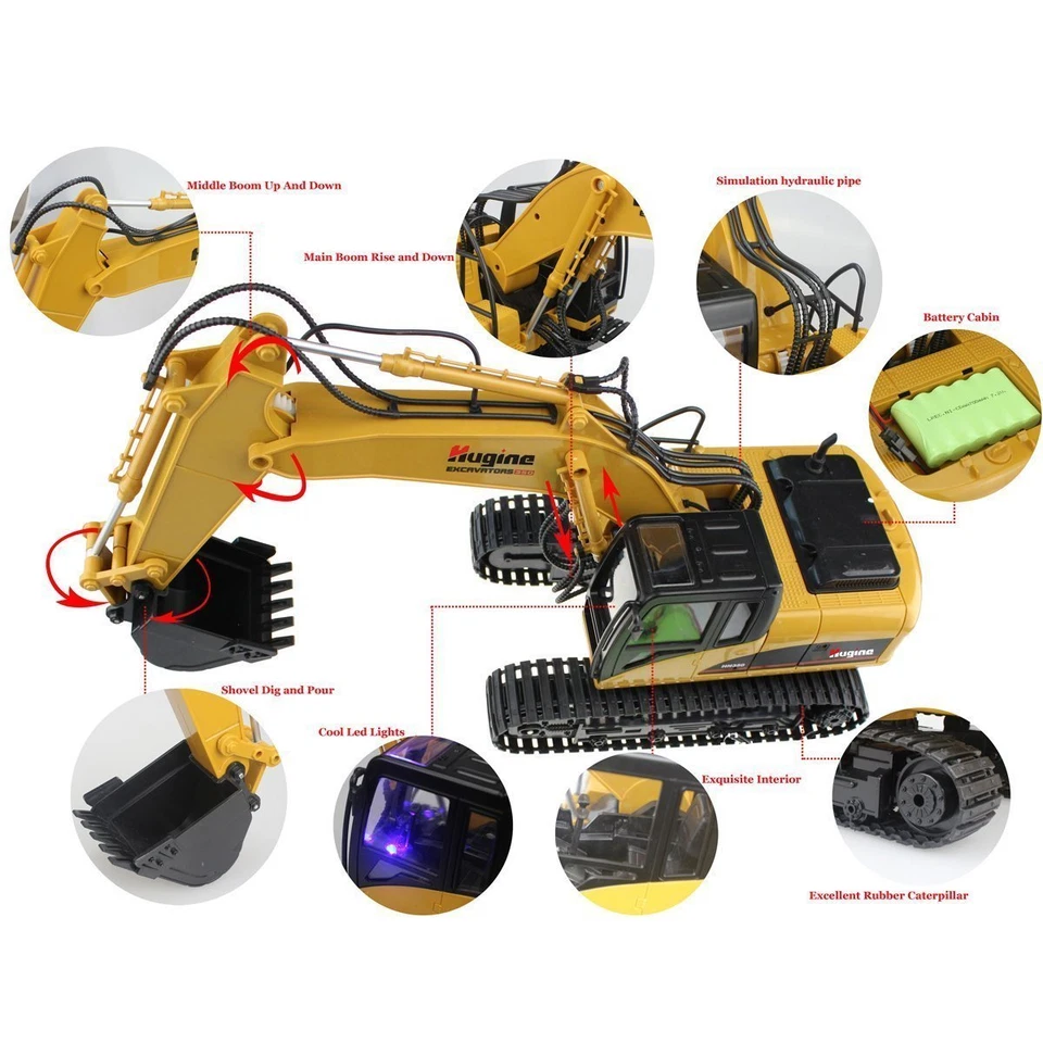 Remote Control Excavator Super Powerful DIE-CAST Construction Bulldozer TOYS - Image 4 of 4