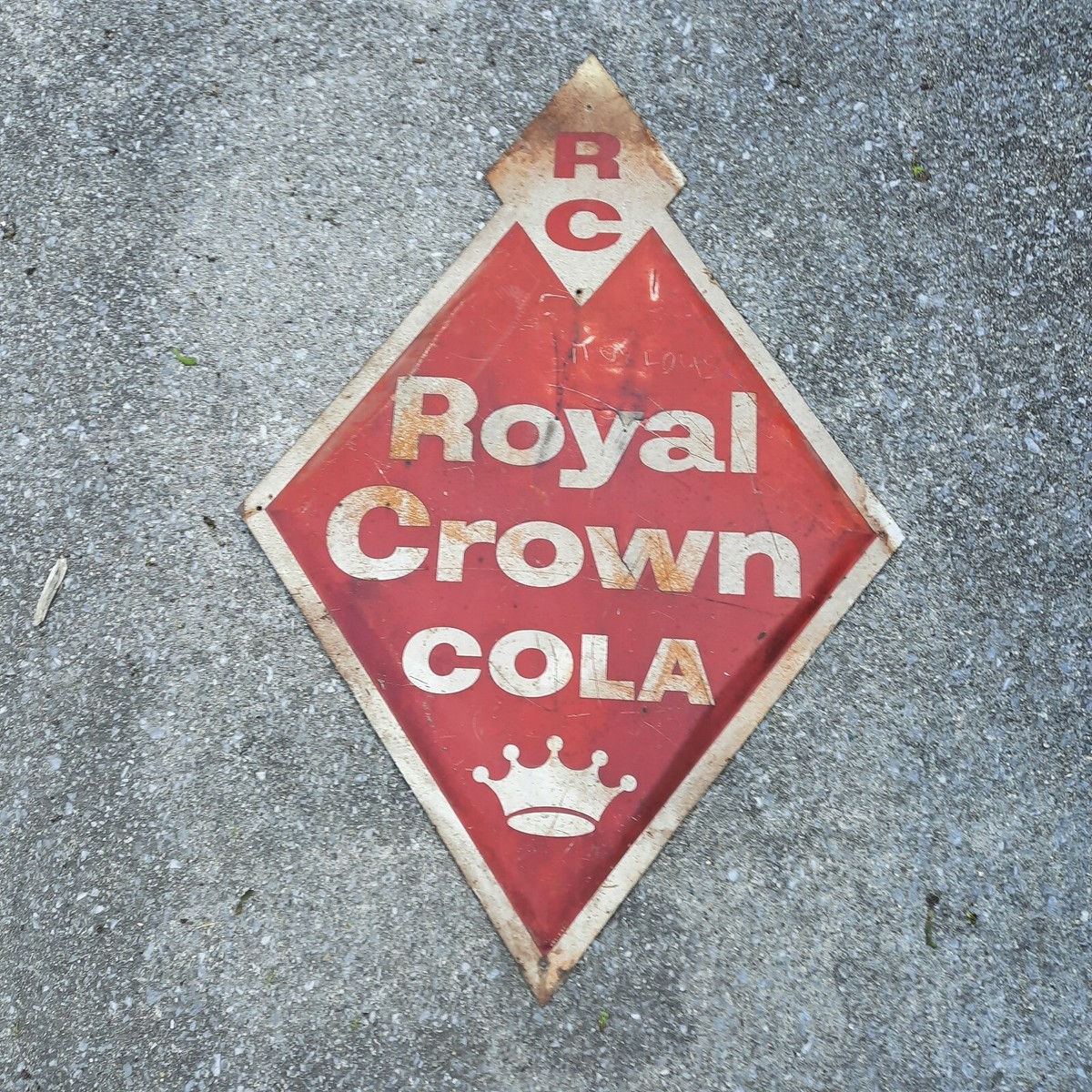 Vintage Large 1955 RC Cola Royal Crown Metal Sign marked Robertson