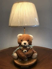 ADI Teddy Bear Table Lamp Vintage 80’s Music Box Little Bear Nursery Rare