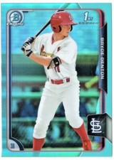 2015 Bowman Chrome Draft Sky Blue Refractors #109 Bryce Denton Cardinals
