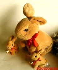 LINDT HASE  25 cm u. 2 Kleine • GOLDHASE • PLÜSCHTIER • RABBIT• LINDT & SPRÜNGLI