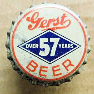 GERST 'OVER 57 YEARS' unused cork beer bottle cap 1935- 1953 Nashville TN