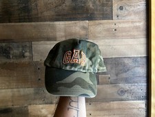 GAP Camo Hat Kids Youth Green Orange White Sewn Cap Boys Girls Outdoors One Size