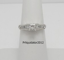 3/4CT Natural Princess Diamond Engagement Wedding Ring Band 14K White Gold