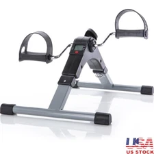 Folding Pedal Exercise Bike Mini Trainer Under Desk Arms Legs Fitness Tighten