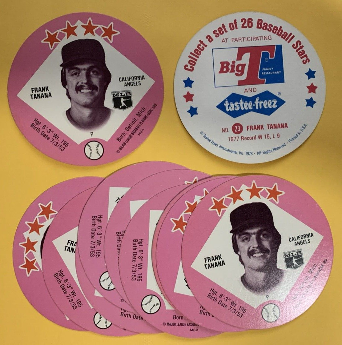 Frank Tanana, 1978 Big T Tastee-Freez Discs #23, California Angels