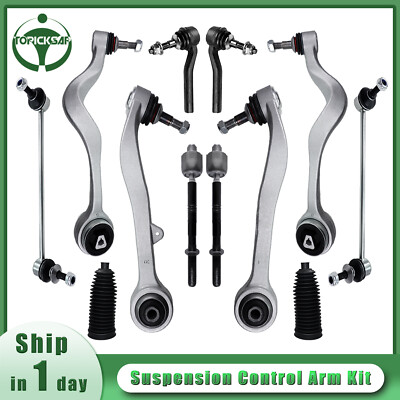 12Pcs Front Suspension Kit Lower Control Arm Swaybar TieRod for 2006 BMW M5 525i