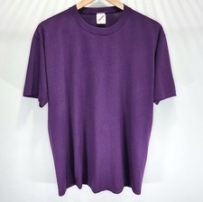 Jerzees Vintage Cotton Single Stitch USA Made Plain Shirt Purple Blank Size XL