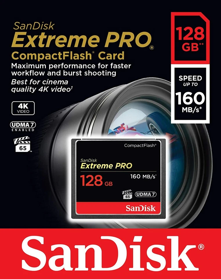SanDisk Extreme PRO 128GB Compact Flash UDMA 7 160MB/s SDCFXPS-128G-X46 - Image 2 of 2