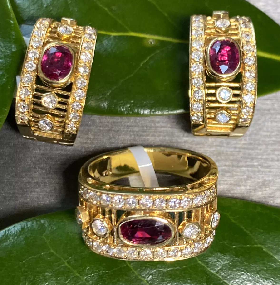 Ruby shop hoop earrings