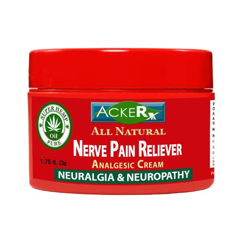 .AckeRx Nerve Pain Reliever Hemp Cream ORGANIC No Capsaicin No Menthol