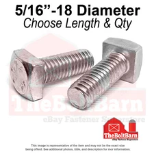 5/16" Square Head Bolts Grade A307 Galvanized (Choose Length & Qty)