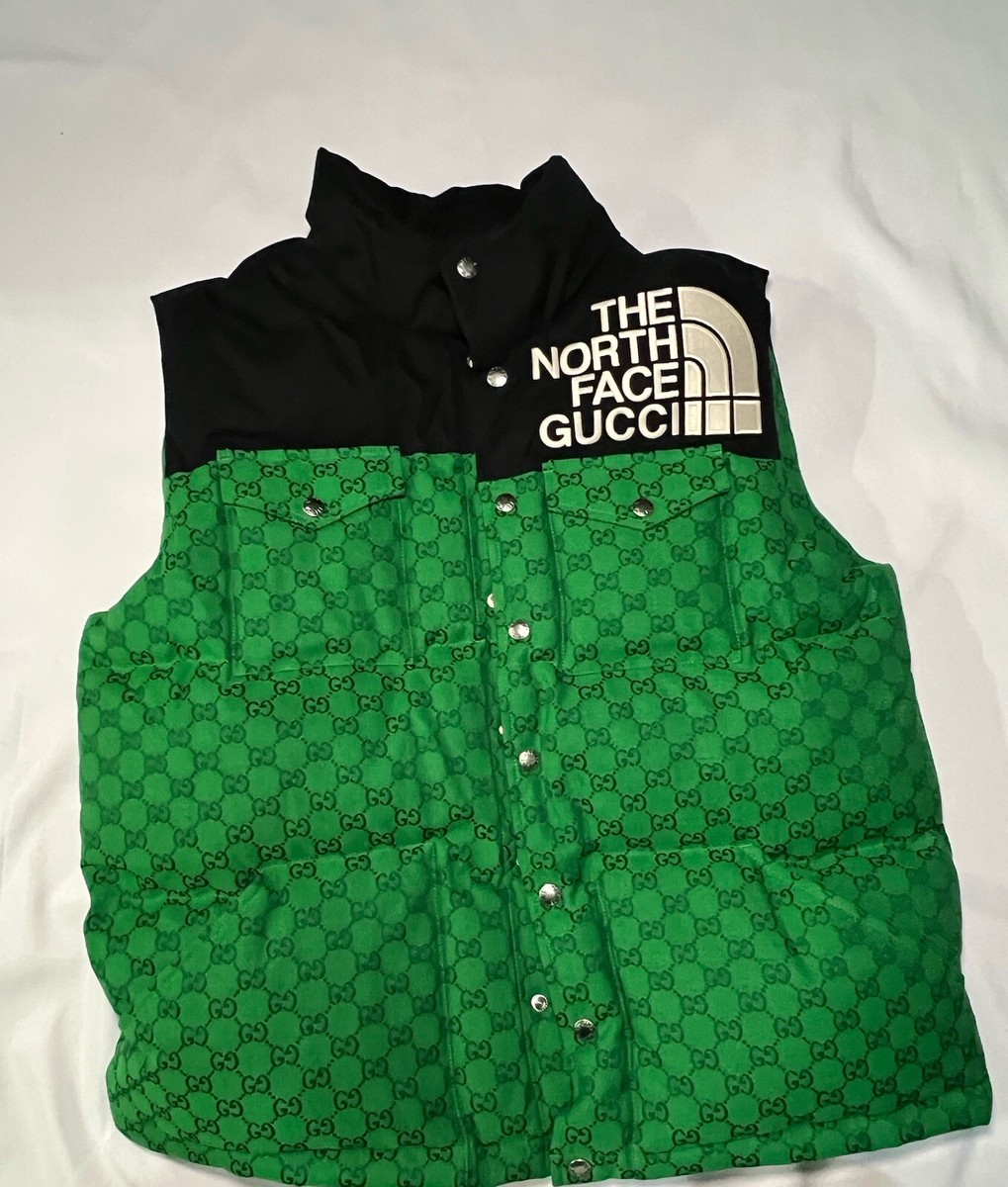 GUCCI X THE NORTH FACE PADDED VEST JACKET GREEN BLACK S 2021