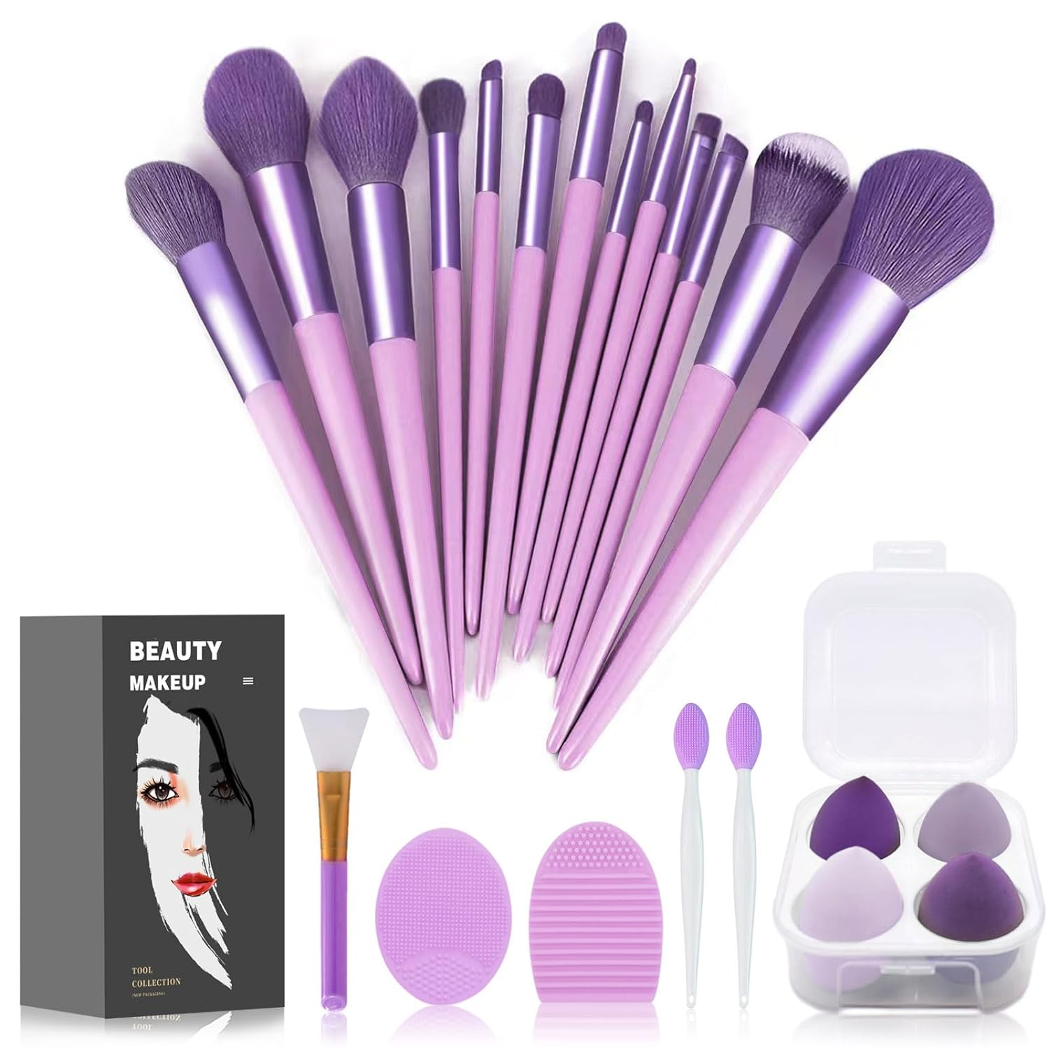 22-Piece Professional Makeup Brush Set with Foundation & Eyeshadow Brushes for Flawless Application-image
