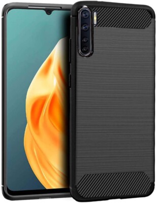 For OPPO F15 CARBON FIBER SHOCKPROOF CASE BLACK
