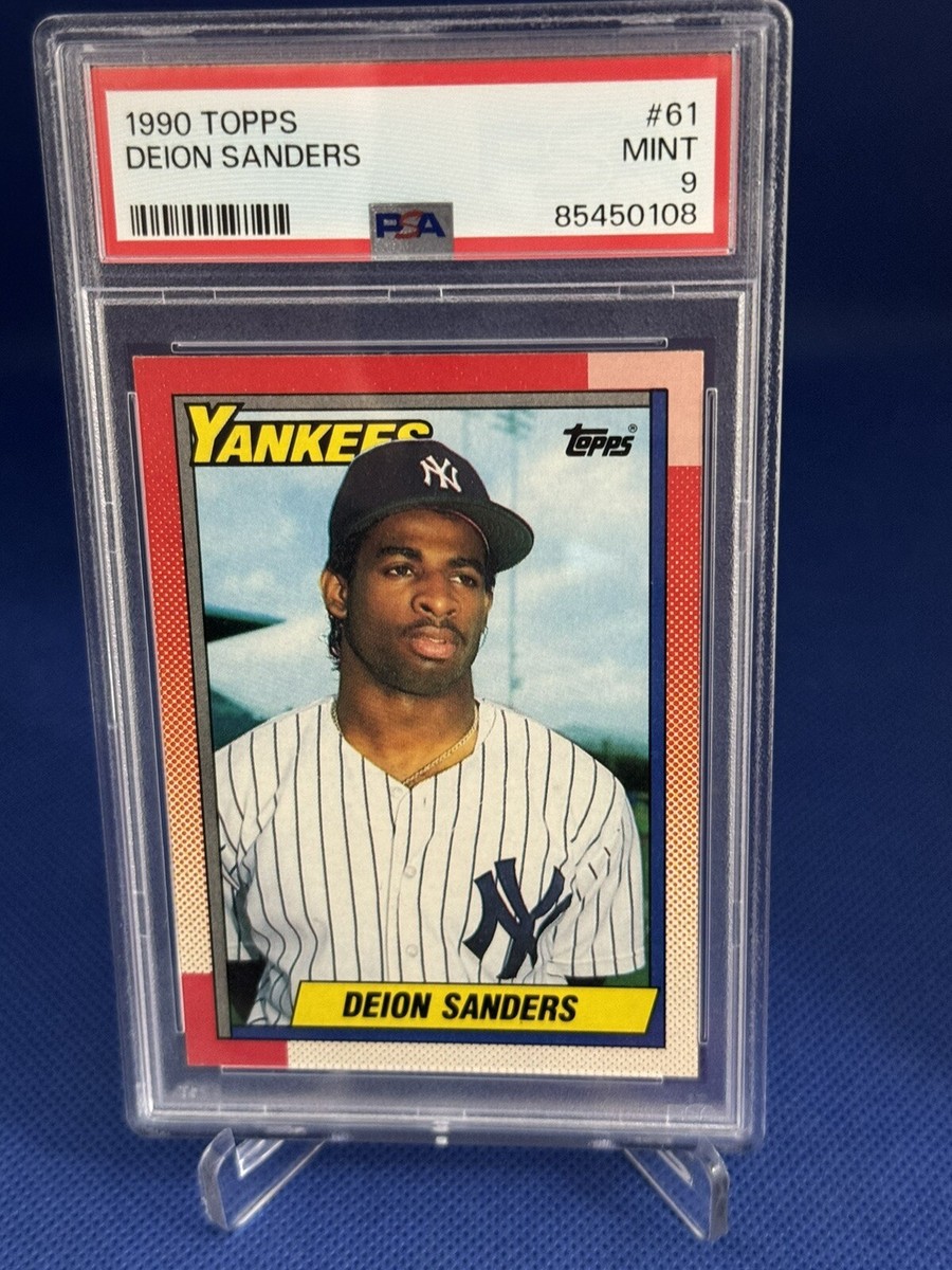 1990 Topps Tiffany Deion Sanders RC #61 PSA 9 RARE Yankees Braves