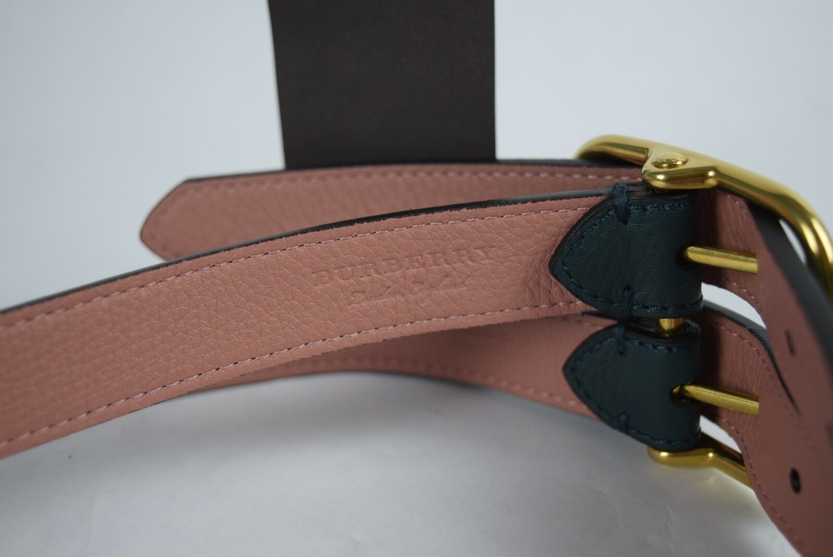 $740 Authentic Burberry Lynton Leather Double Strap Belt sz 90CM Italy Amazon.com: Burberry Lynton - Cinturón reversible de cuero  main image 4