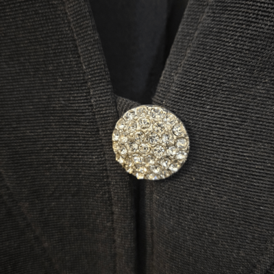 Tadashi Formal V Neck Button Down Jacket 15-7277X3 Rhinestone