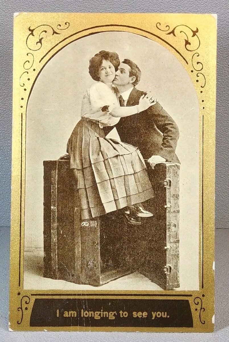 1917 Romantic Picture Postcard ~ I Am Longing To See You ~ #-5673