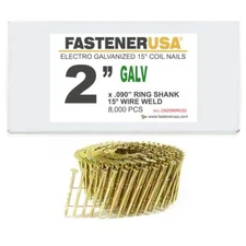 2" x .090 RING GALV COIL NAILS 15-DEG WIRE 8,000ct | CN2090RG32
