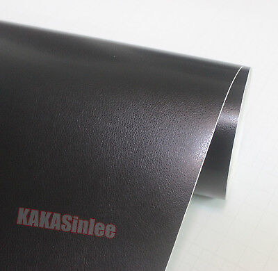 12/" x 60/" Cool Car Grain Leather Skin Textured Vinyl Wrap Sticker Film Black HD