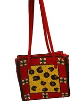 Barse Womens Fully Beaded Square-hand Bag Floral Multicolor